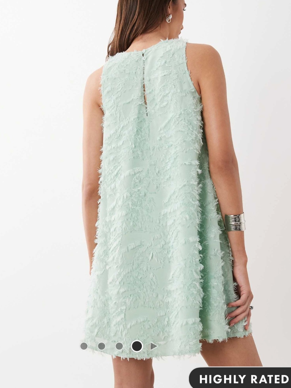 Textured Shift Dress in Mint - Picture 3 of 3